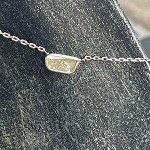 Slice of a Diamond Sterling Silver 925 Necklace 16”-18” adjustable